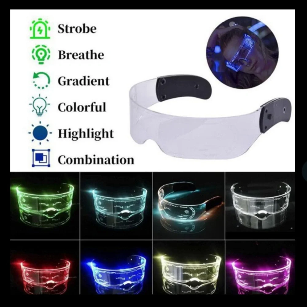 2 way Style LED Luminous Sci-fi party glasses